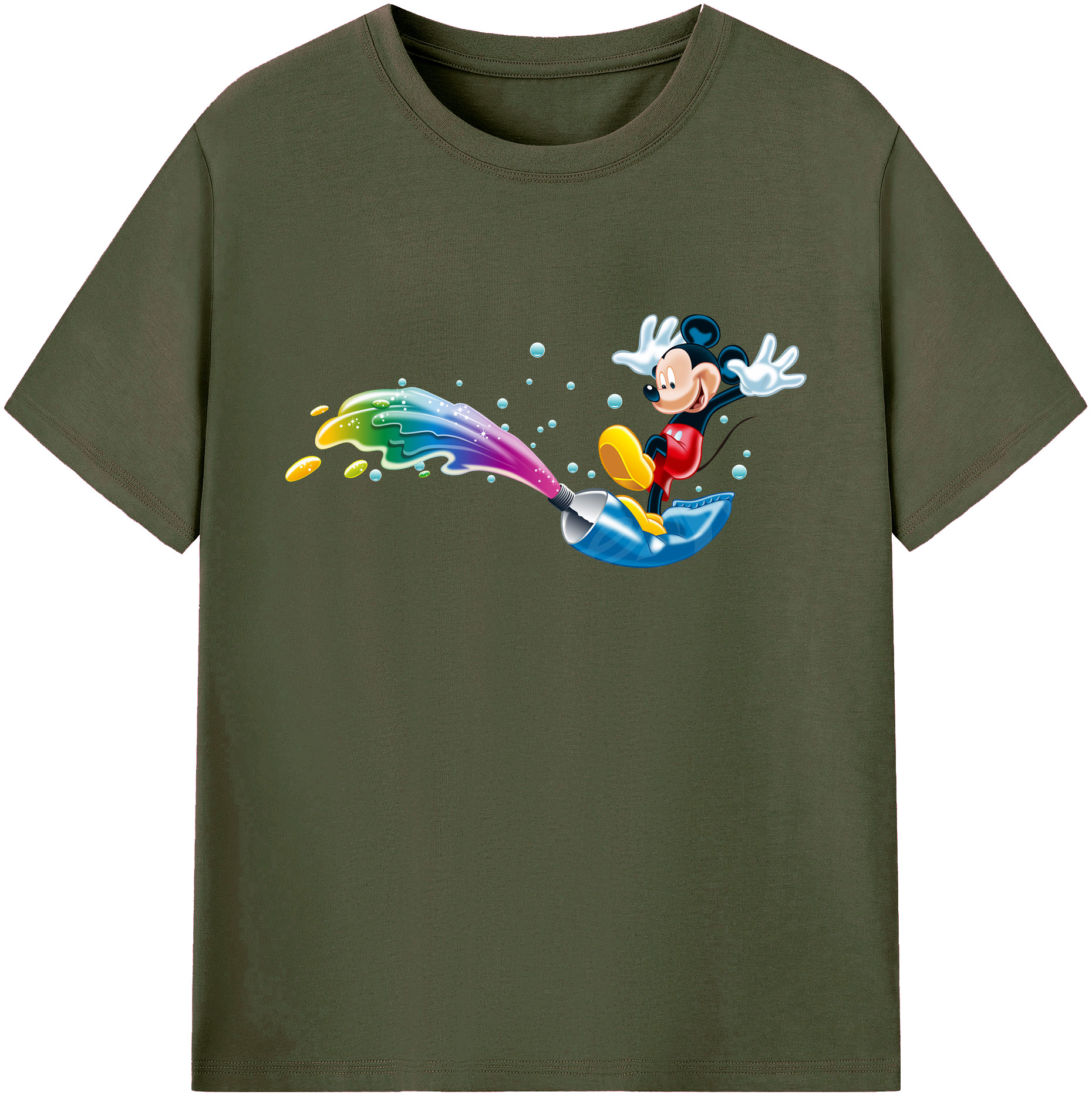 ミッキーマウス Mickey Mouse 綿100％ メンズ半袖Tシャツ｜肌触りやわらか＆通気性